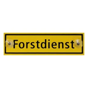 Blechschild_Forstdienst_mit_Saugnaepfen