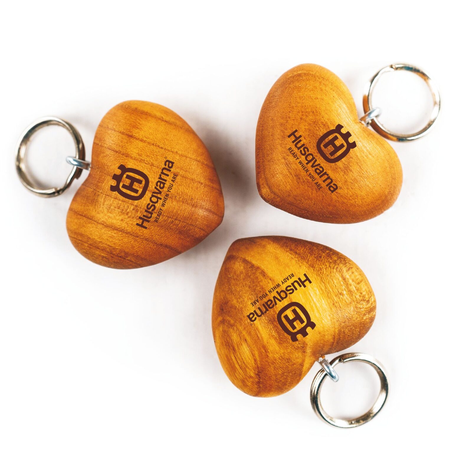 HUSQVARNA_Porte-clés_en_bois_Cœur