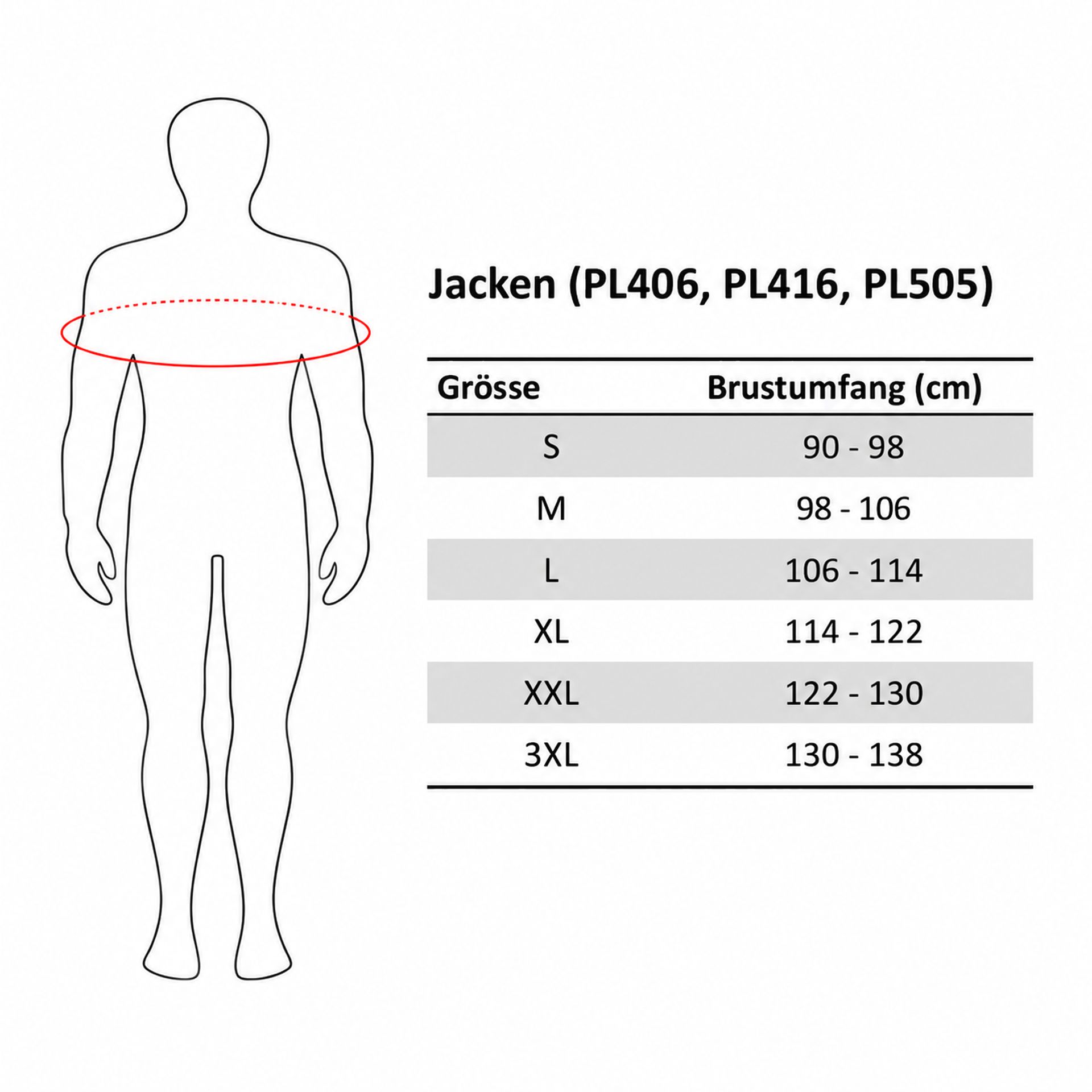 TAPIO Groessentabelle PL416